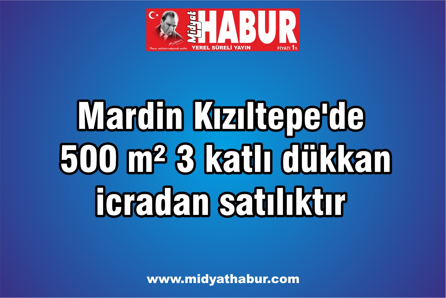 Mardin Kızıltepede 500 m² 3 katlı dükkan icradan satılıktır