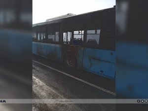 Diyarbakırda belediye otobüsü yandı: Yolcular canlarını zor kurtardı
