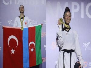 Hakan Reçber ve Nafia Kuş tekvandoda dünya şampiyonu