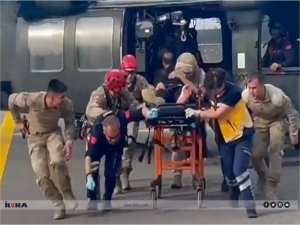 Mereto Dağında pancar toplarken yılanın soktuğu şahıs helikopterle kurtarıldı  