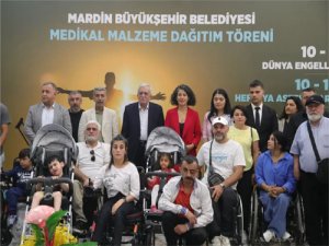 Mardinde engellilere medikal malzeme desteği verildi