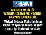 Midyatta kanalizasyon şebekesi inşaatı yapım işi ihale edilecektir.
