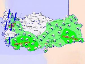 25 il için sarı ve turuncu kodlu uyarı