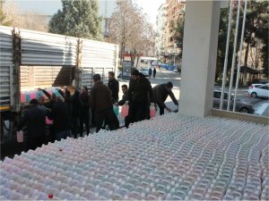 BÜde üretilen sıvı sabunlar deprem bölgesine gönderildi