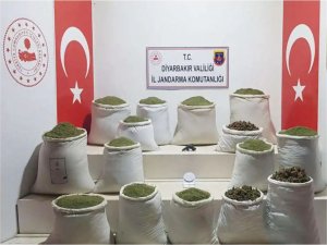 Lice kırsalında yüklü miktarda uyuşturucu ele geçirildi