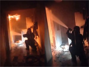 Gaz sıkışması nedeniyle evde çıkan yangında 5 kişi yaralandı