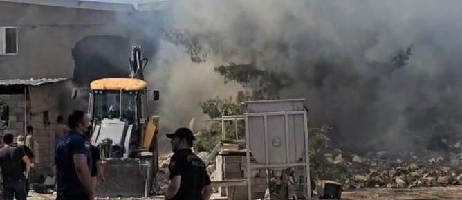 Nusaybin’de içecek deposunda yangın