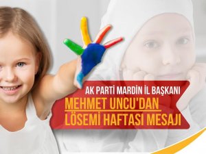 AK Parti Mardin İl Başkanı Mehmet Uncudan Lösemi Haftası Mesajı