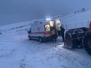 Hasankeyfte kar engelini aşan ekipler hamile vatandaşa ulaştı