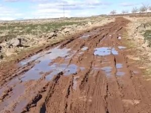 Şanlıurfada Küçüktepe sakinleri bozuk köy yolu nedeniyle yetkililere çağrıda bulundu