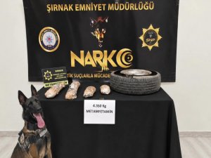 Şırnak’ta araba lastiğine gizlenmiş 4 kilogram uyuşturucu madde ele geçirildi