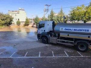 Ömerli Belediyesi’nden Okul Bahçelerinde Hijyen Mesaisi