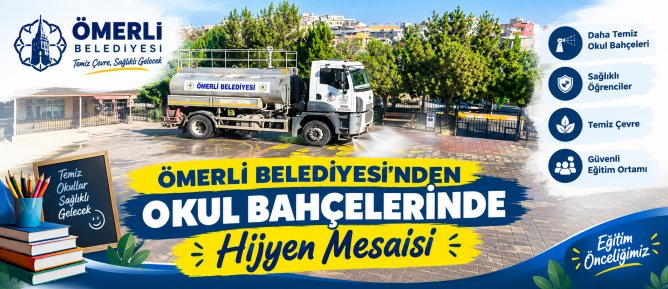 Ömerli Belediyesi’nden Okul Bahçelerinde Hijyen Mesaisi