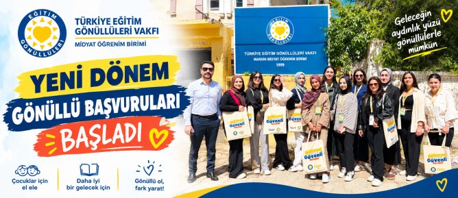 TEGV MİDYAT ÖĞRENİM BİRİMİNDE YENİ DÖNEM GÖNÜLLÜ BAŞVURULARI BAŞLADI