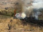 Havalimanı yakınlarında trafo yangını: Alevler fıstık ağaçlarına sıçradı